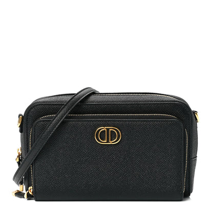 Christian Dior Grained Calfskin Caro Double Pouch Black 1 of 11