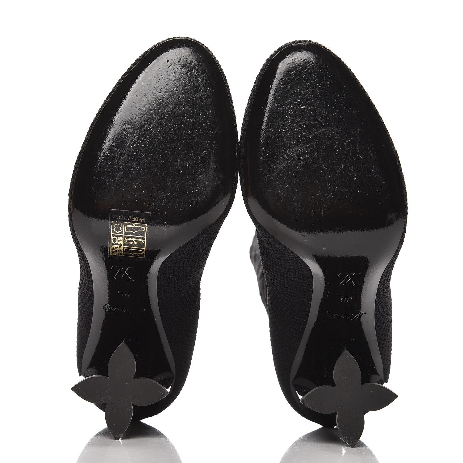 Louis Vuitton Monogram Stretch Fabric Silhouette Ankle Boots 36 Black 5 of 9