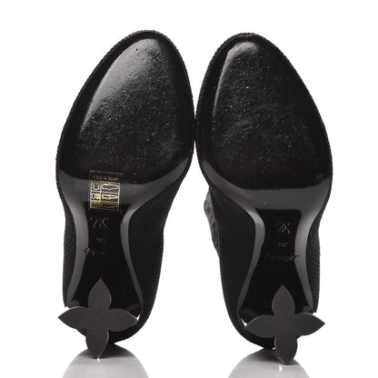 Louis Vuitton Monogram Stretch Fabric Silhouette Ankle Boots 36 Black 5 of 9