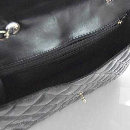 Chanel Patent Quilted Sparkle Glitter Jumbo Flap Black 6 of 9