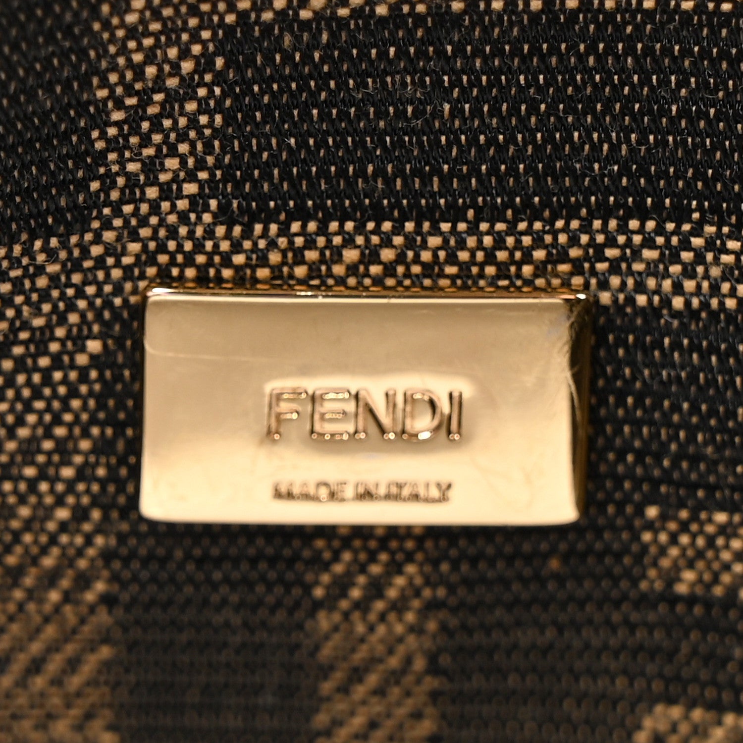 Fendi Fabric Jacquard FF 1974 Mini Baguette Tobacco Moro Black 6 of 10