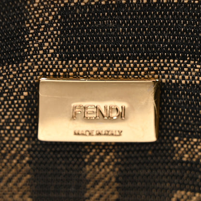 Fendi Fabric Jacquard FF 1974 Mini Baguette Tobacco Moro Black 6 of 10