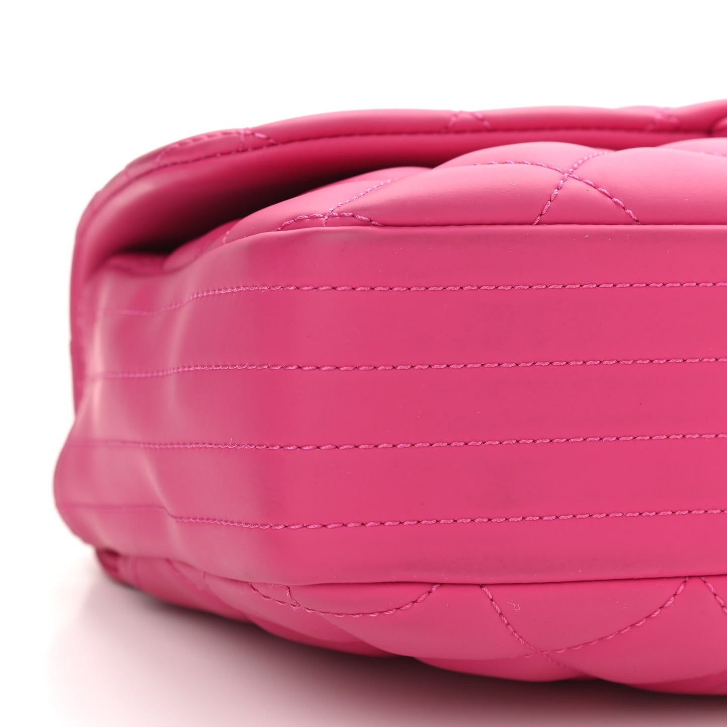 Rubber Quilted Lambskin Medium Coco Rain Flap Pink