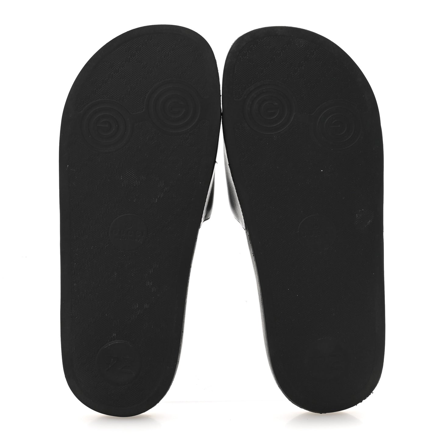 Nappa Miro Soft Calfskin Womens Interlocking G Slide Sandals 38 Black White