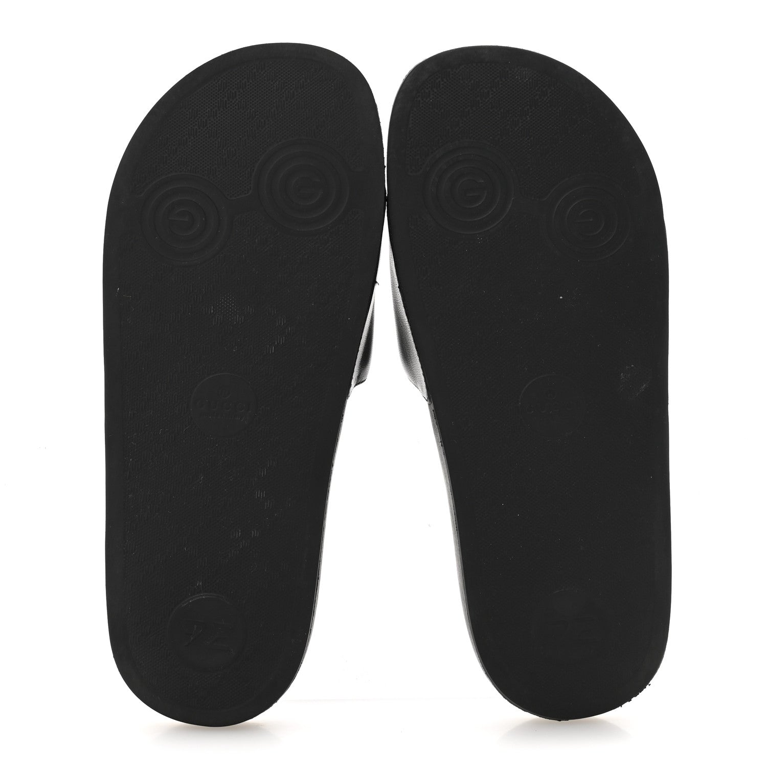 Gucci Nappa Miro Soft Calfskin Womens Interlocking G Slide Sandals 38 Black White 6 of 11