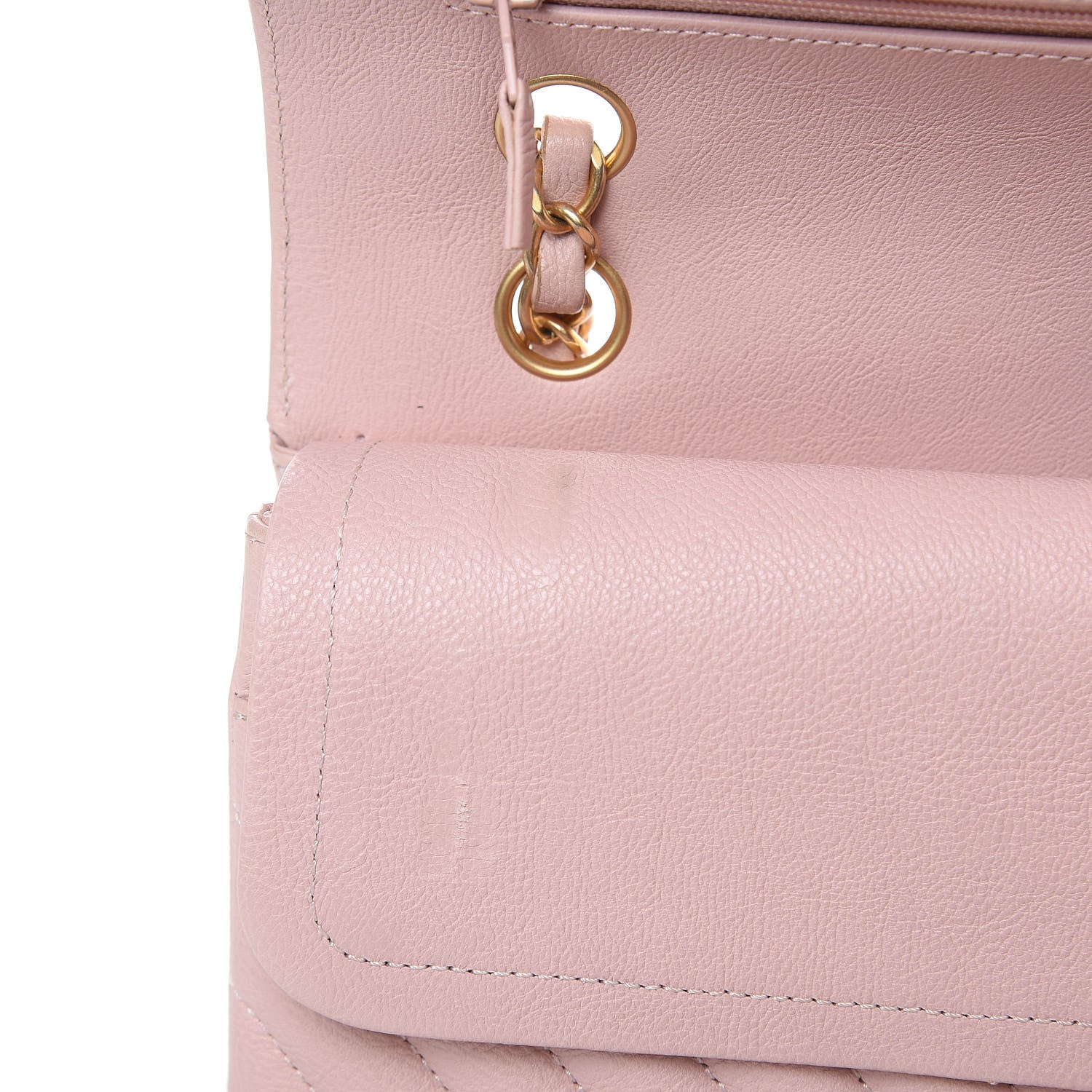 Chanel Calfskin Chevron Quilted Medium Double Flap Light Pink 11 of 15