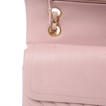 Chanel Calfskin Chevron Quilted Medium Double Flap Light Pink 11 of 15