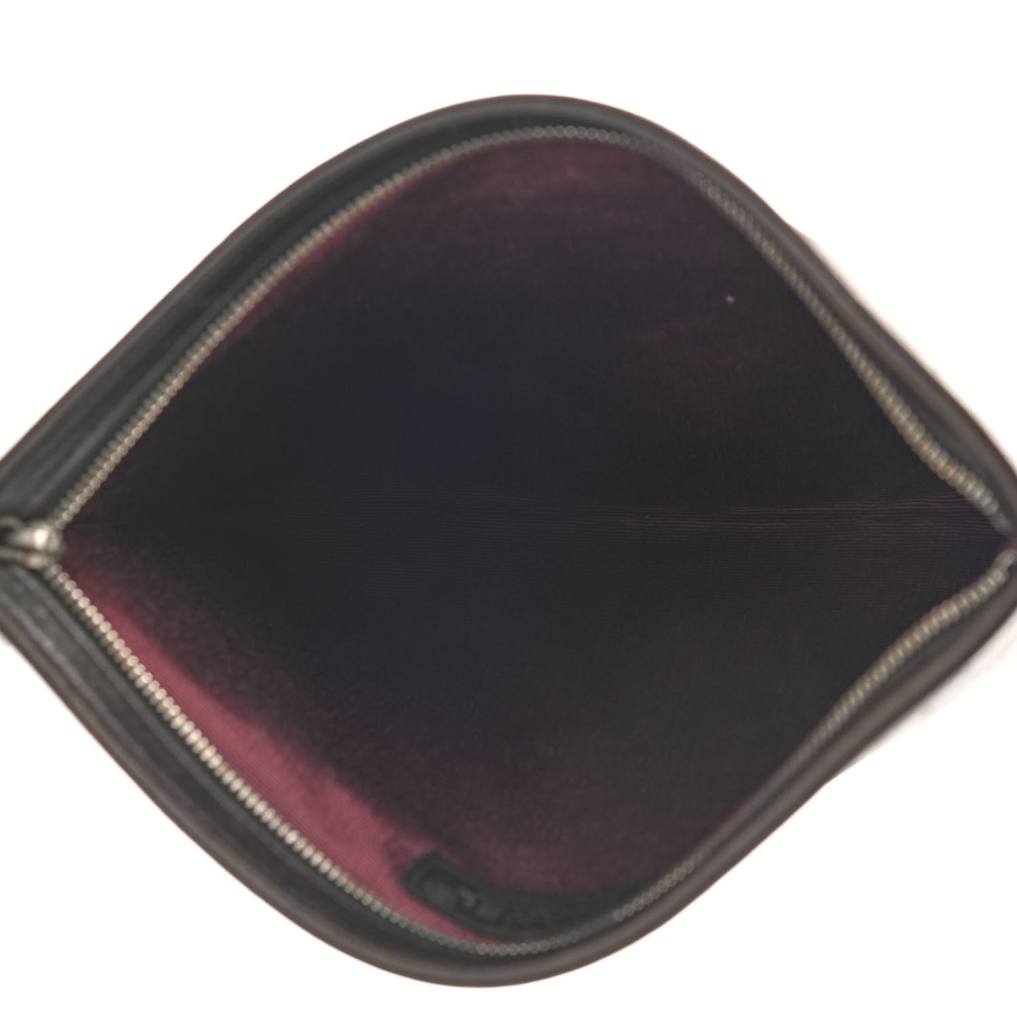 Lambskin CC Camellia Cosmetic Pouch Black
