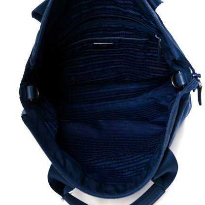Prada Tessuto Nylon Saffiano Tote Cobalto 5 of 12