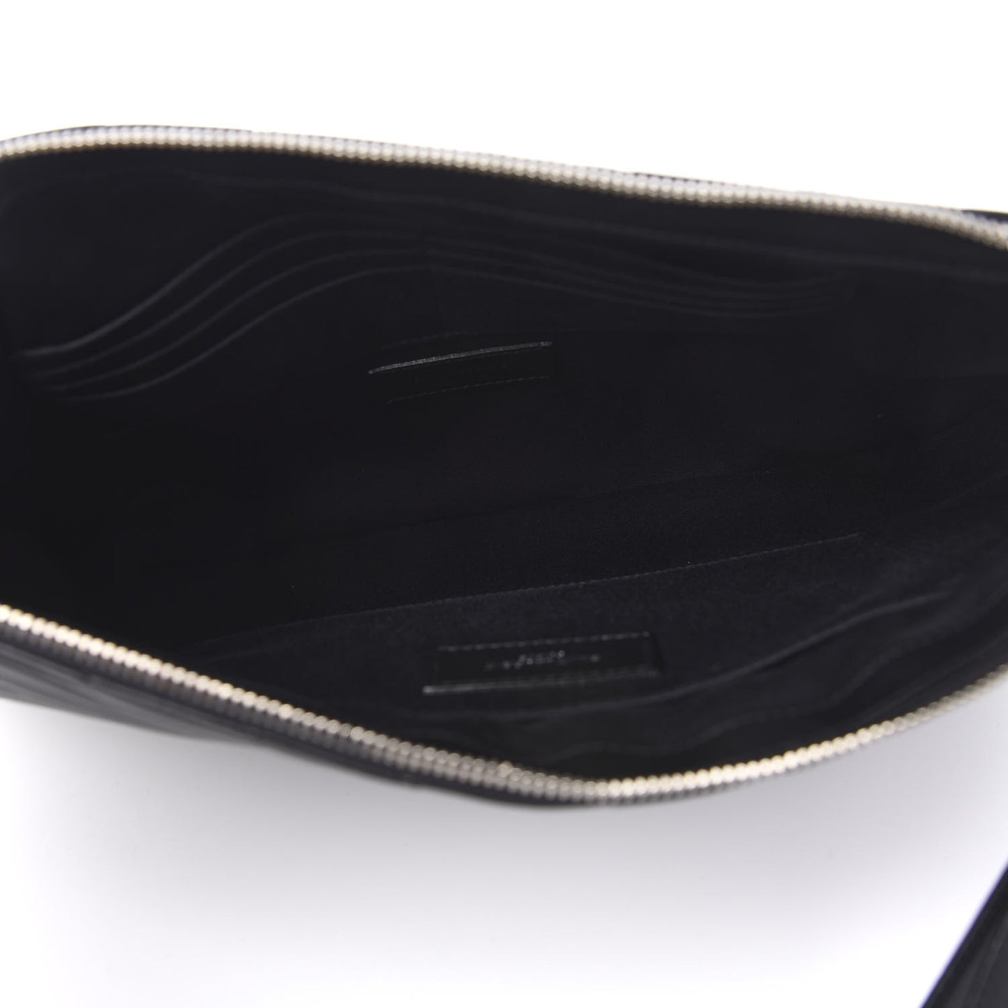 Calfskin Matelasse Chevron Monogram Document Holder Black