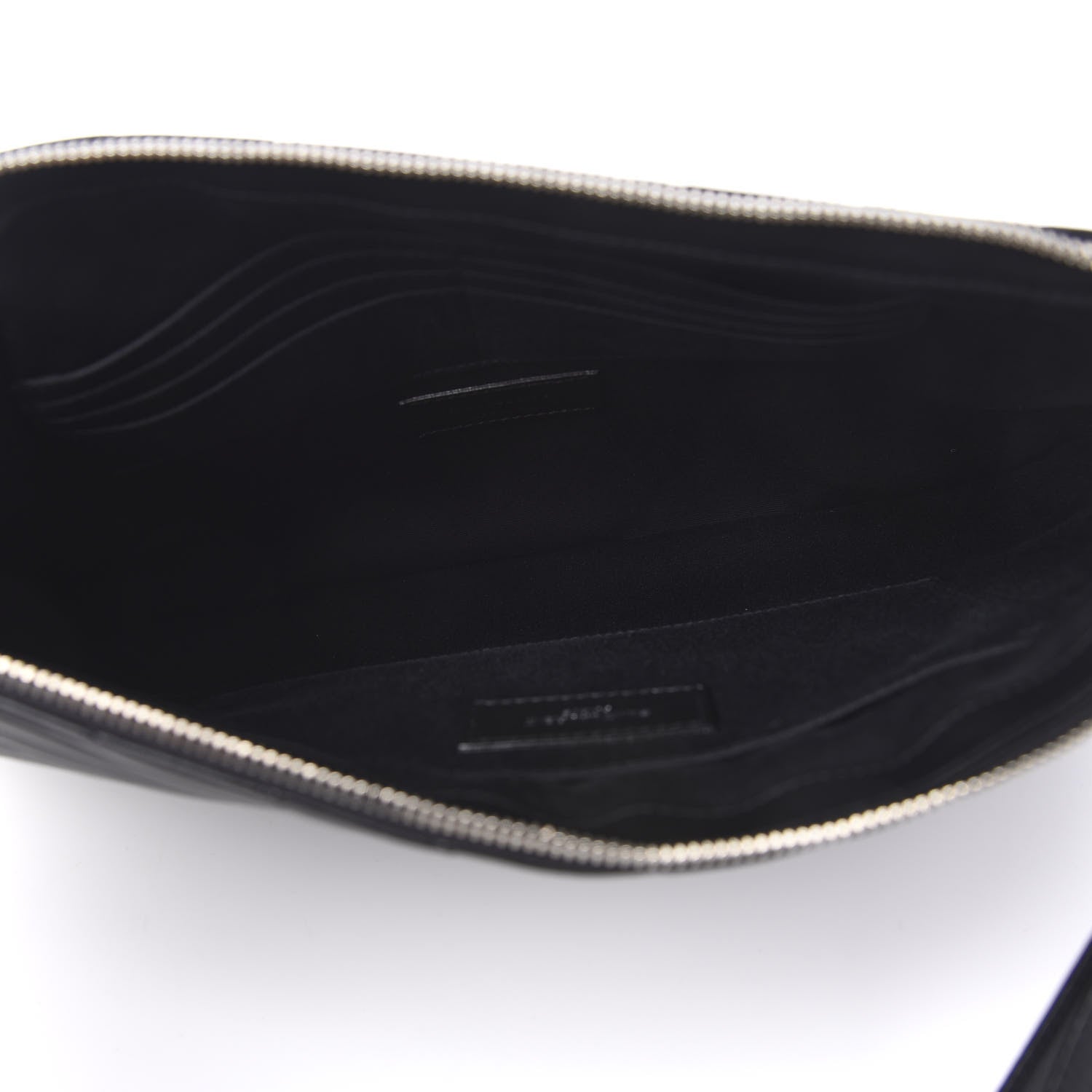 Saint Laurent Calfskin Matelasse Chevron Monogram Document Holder Black 5 of 8