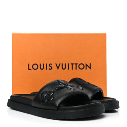 Louis Vuitton Calfskin LV Shore Flat Comfort Mule 39 Black 10 of 10