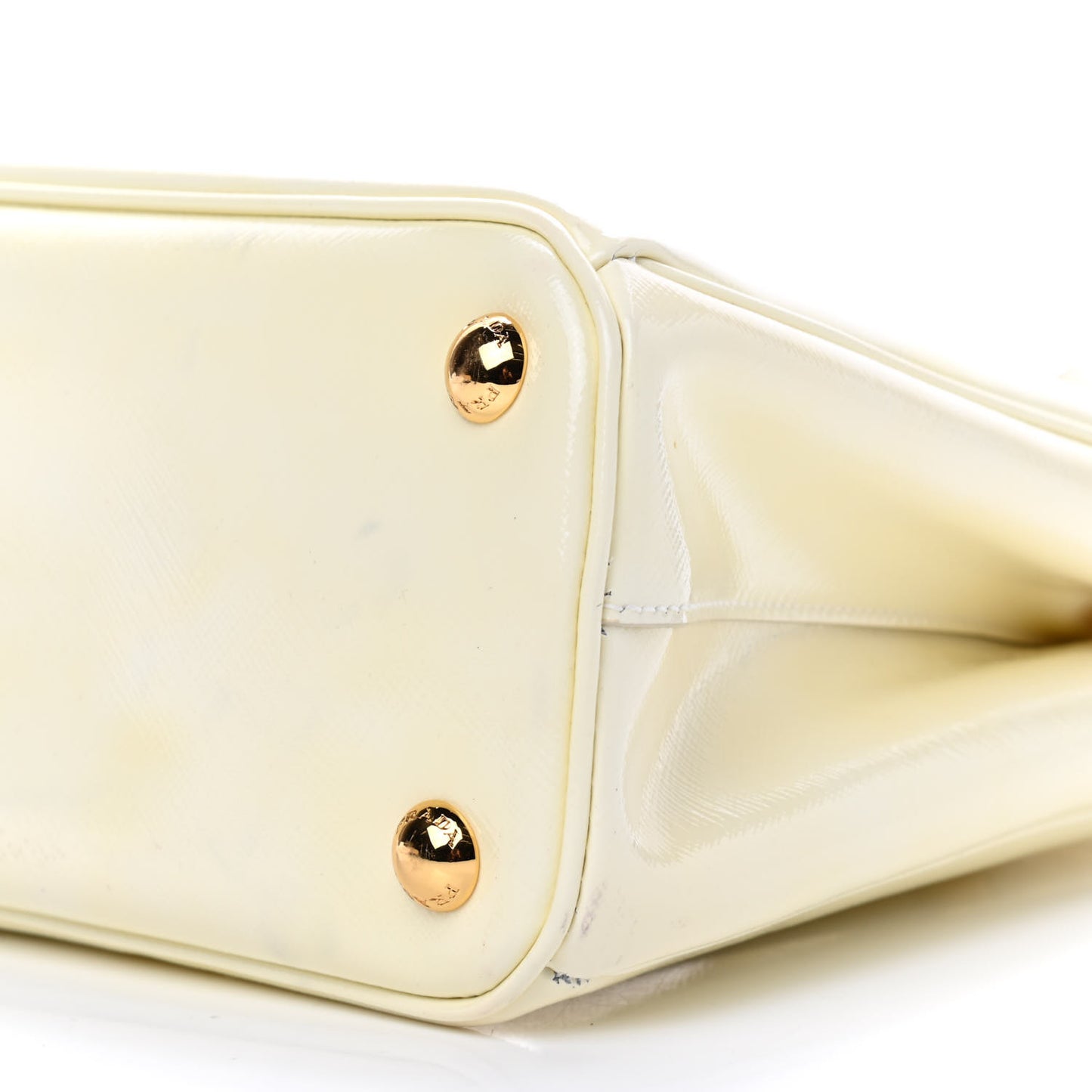 Saffiano Vernice Mini Galleria Double Zip Tote Bianco