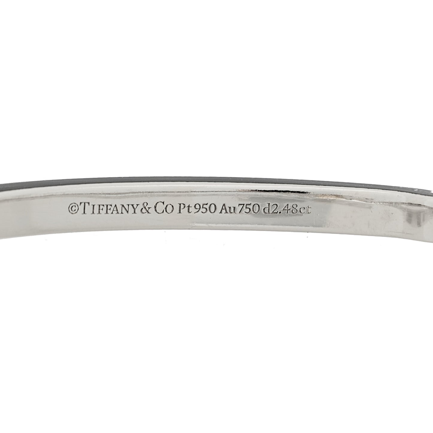 Platinum 18K Yellow Gold Diamond Edge Hinged Bypass Bangle Bracelet