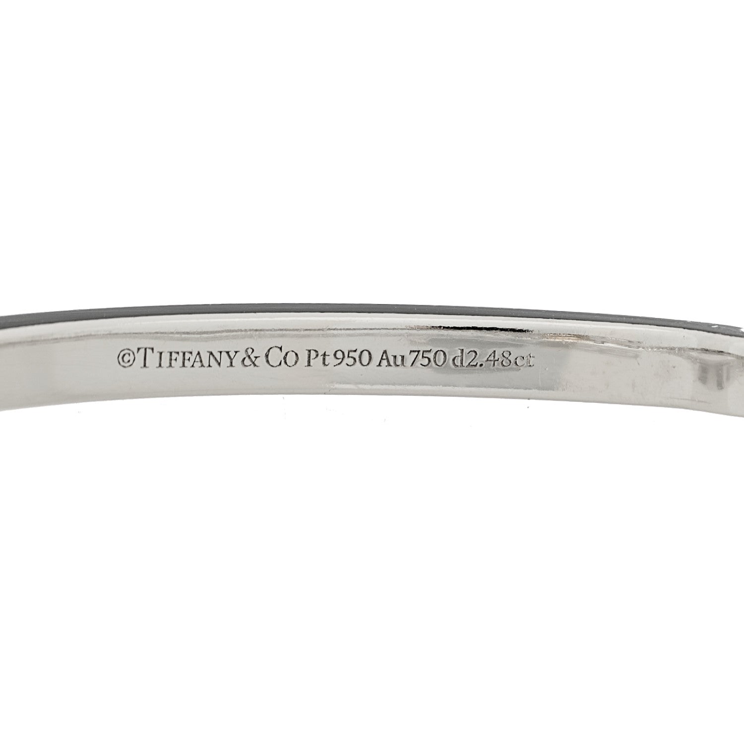 Tiffany Platinum 18K Yellow Gold Diamond Edge Hinged Bypass Bangle Bracelet 3 of 4