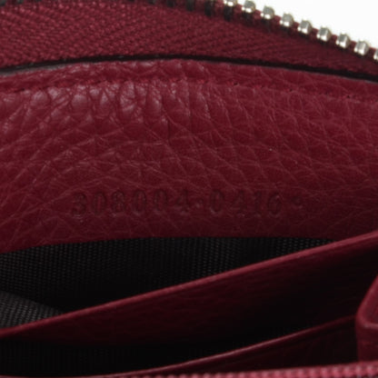 Gucci Pebbled Calfskin Studded Soho Zip Around Wallet Soft Burgundy 6 of 6