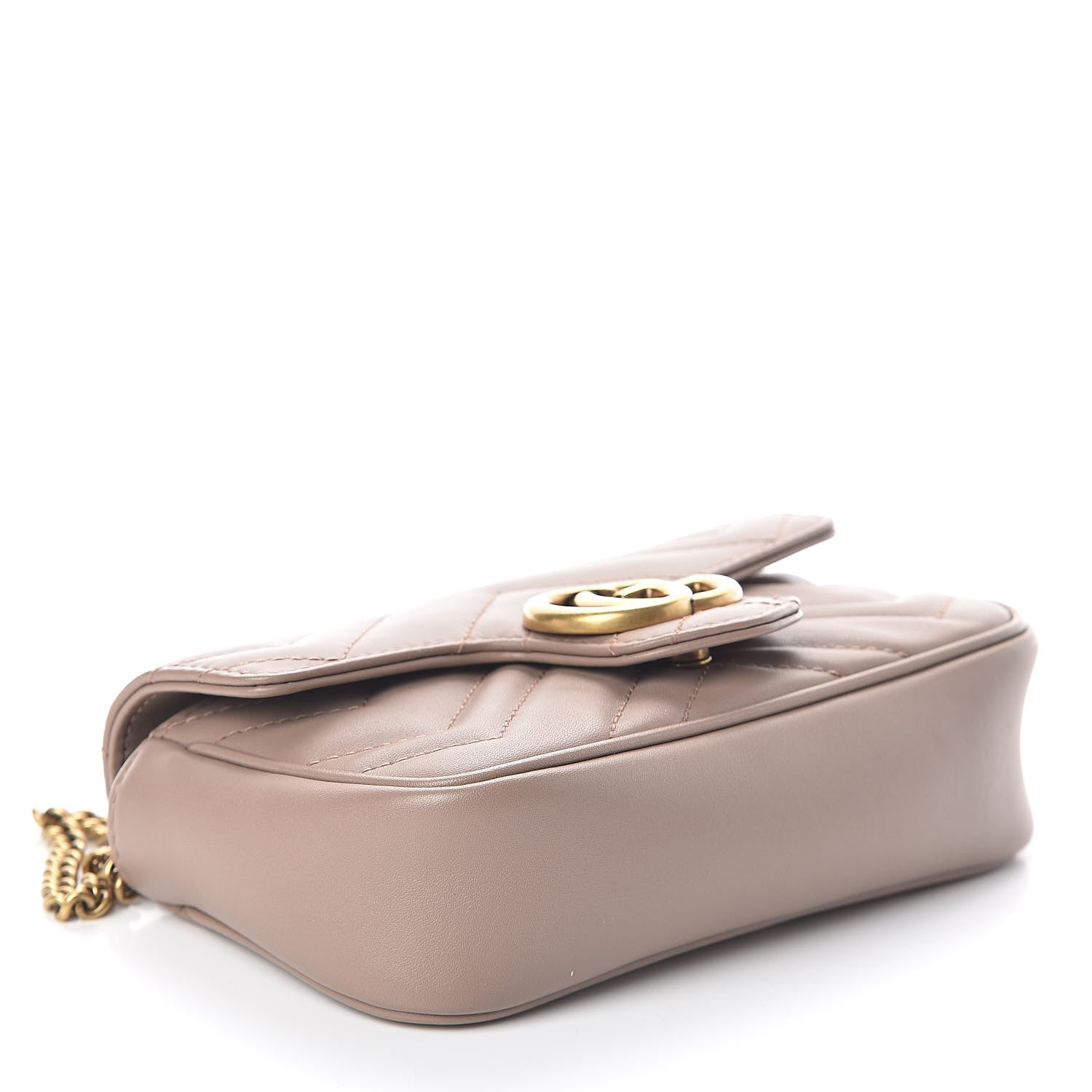 Gucci Calfskin Matelasse Super Mini GG Marmont Shoulder Bag Porcelain Rose 4 of 10
