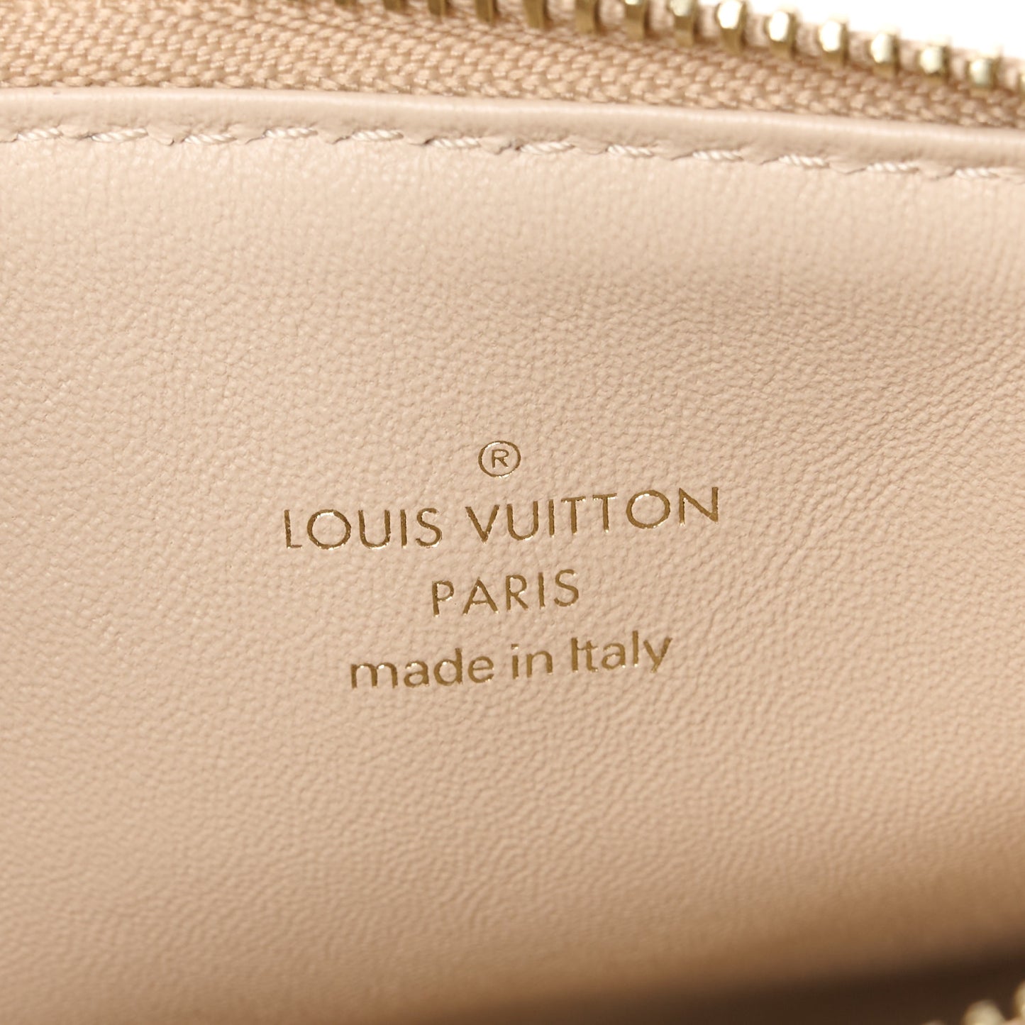 Metallic Lambskin Embossed Monogram Coussin BB Light Gold