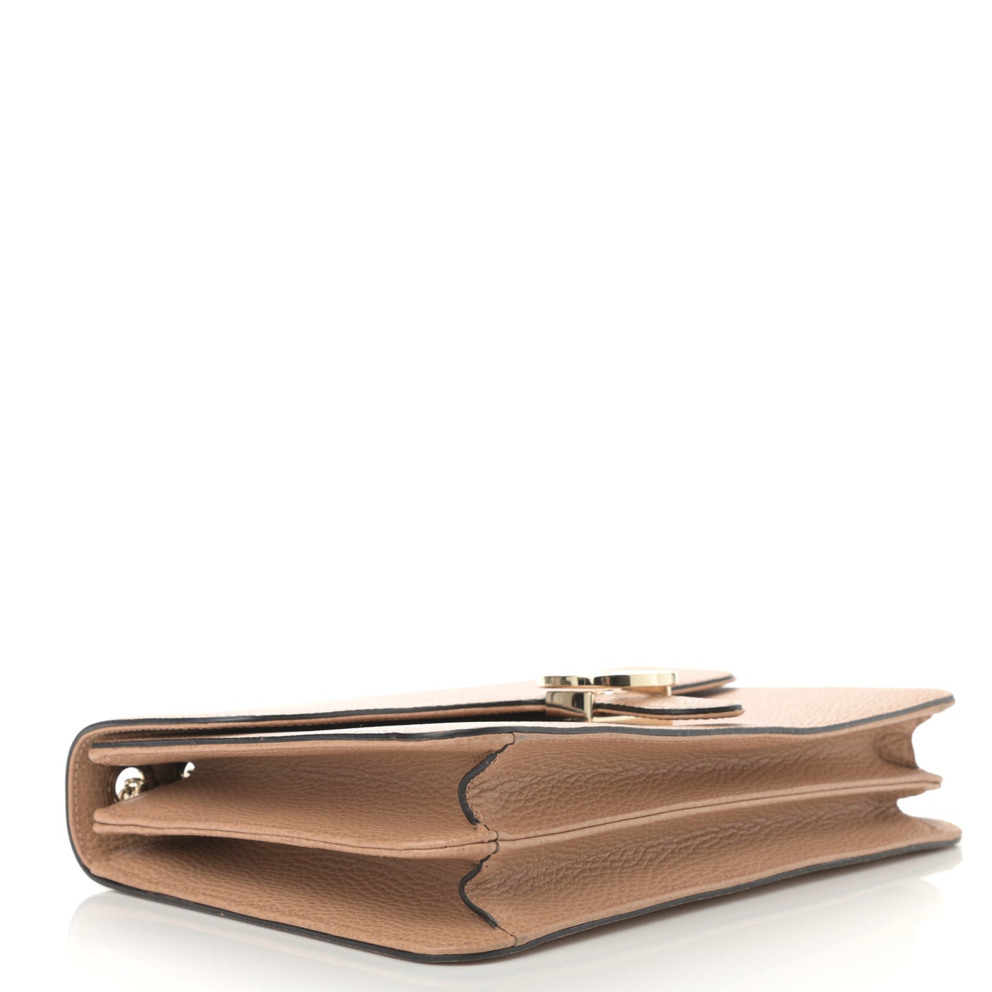 Dollar Calfskin Interlocking G Shoulder Bag Camelia