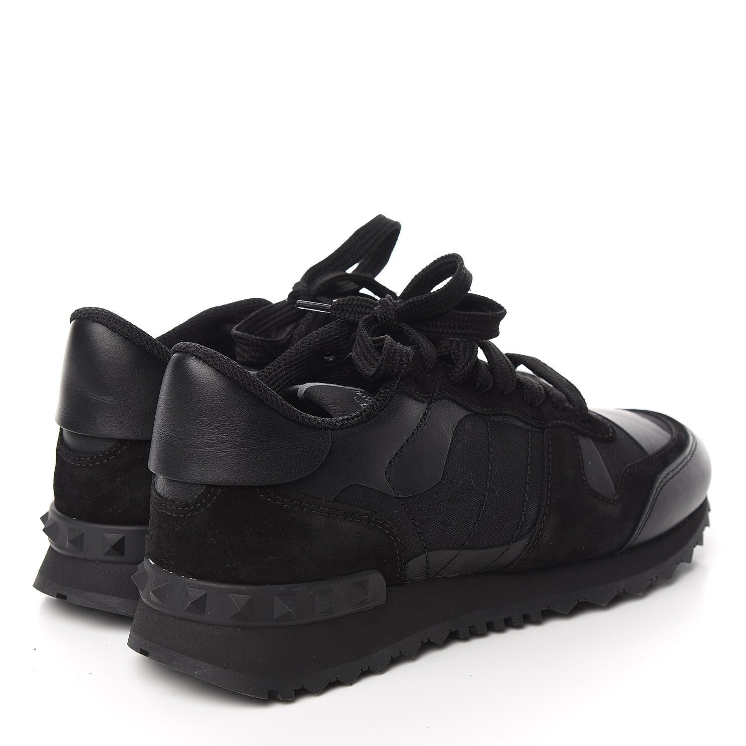 Valentino Garavani Nappa Suede Camouflage Womens Rockrunner Sneakers 35.5 Black 4 of 9