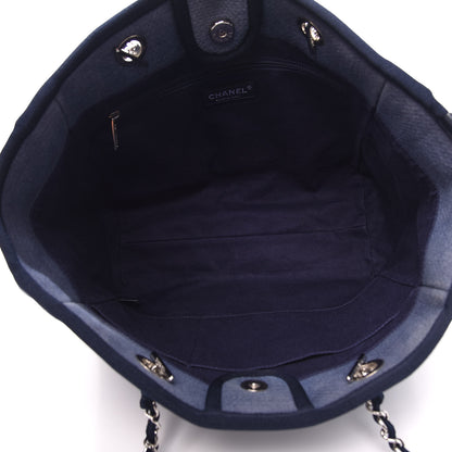 Chanel Canvas Small Deauville Tote Blue 5 of 10