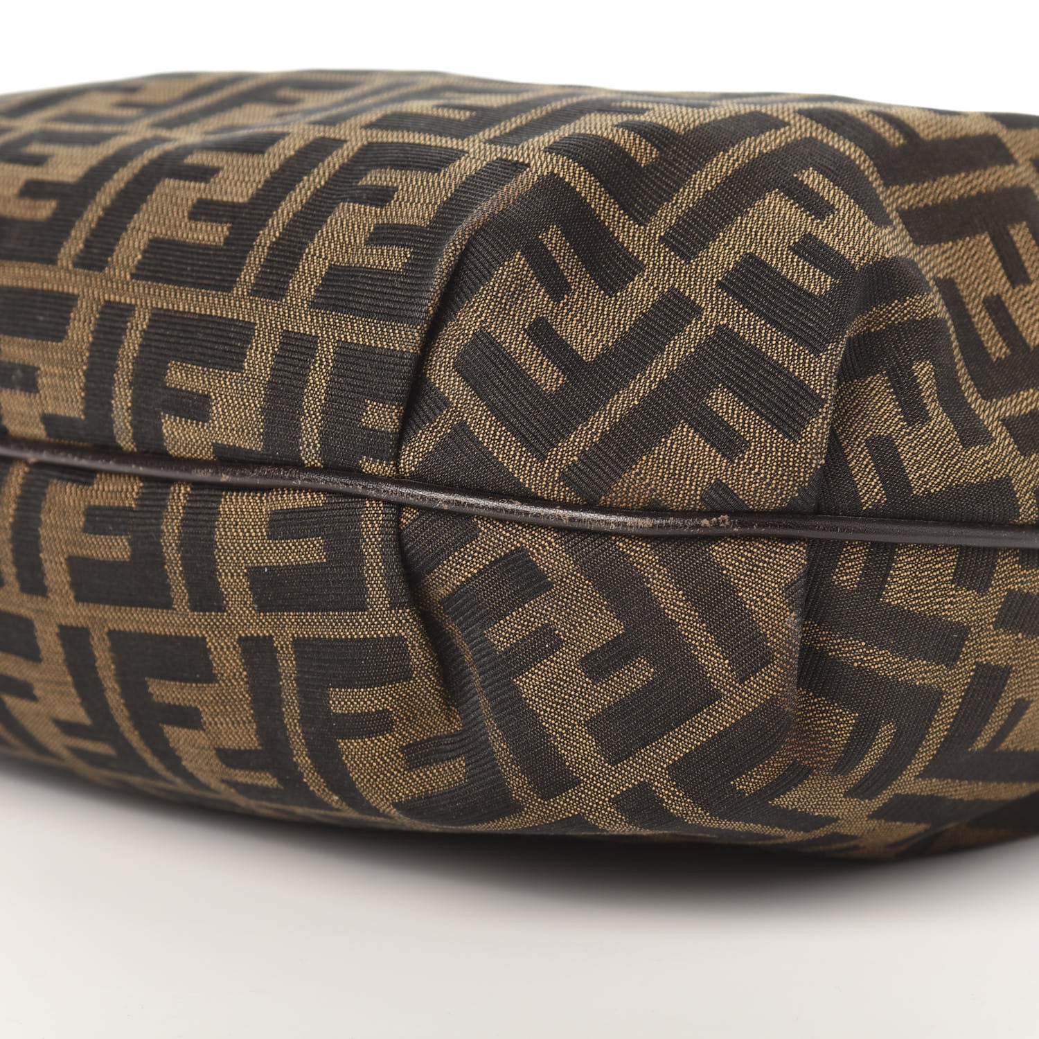 Fendi Zucca Cuoio Lucido Small Hobo Tobacco Moro 9 of 10