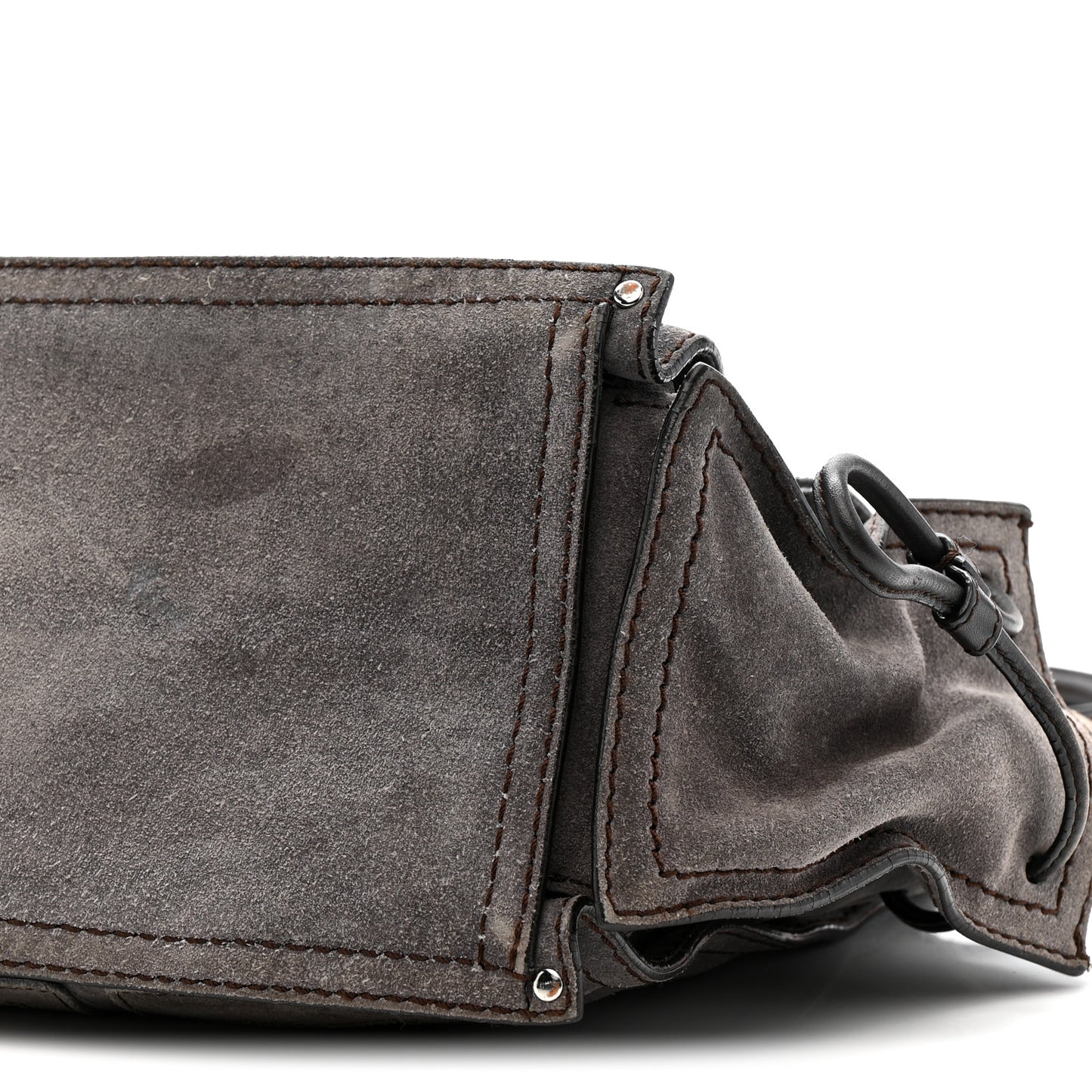 Suede Anagram Tote Grey