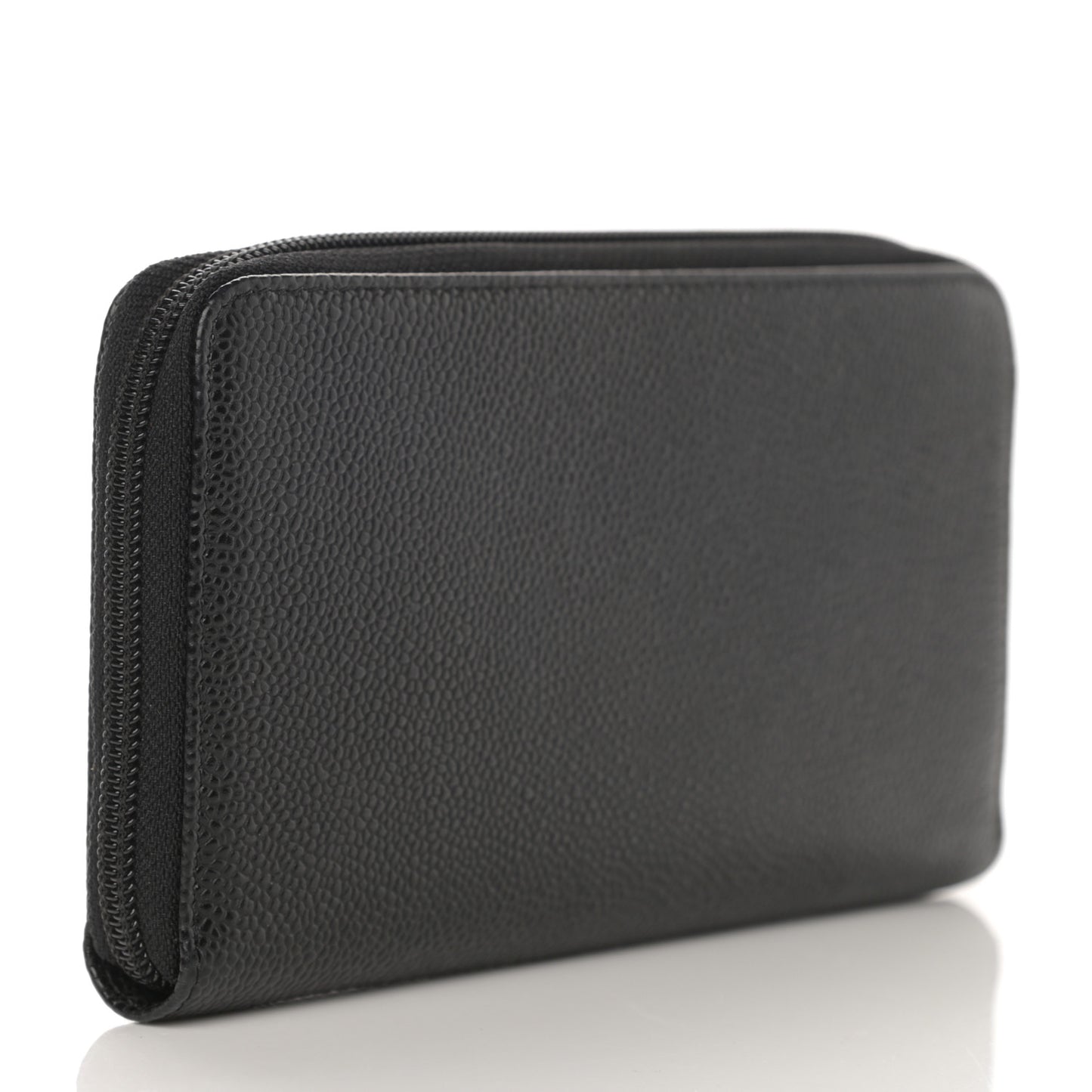 Caviar Large Timeless CC Zip Around Wallet Black