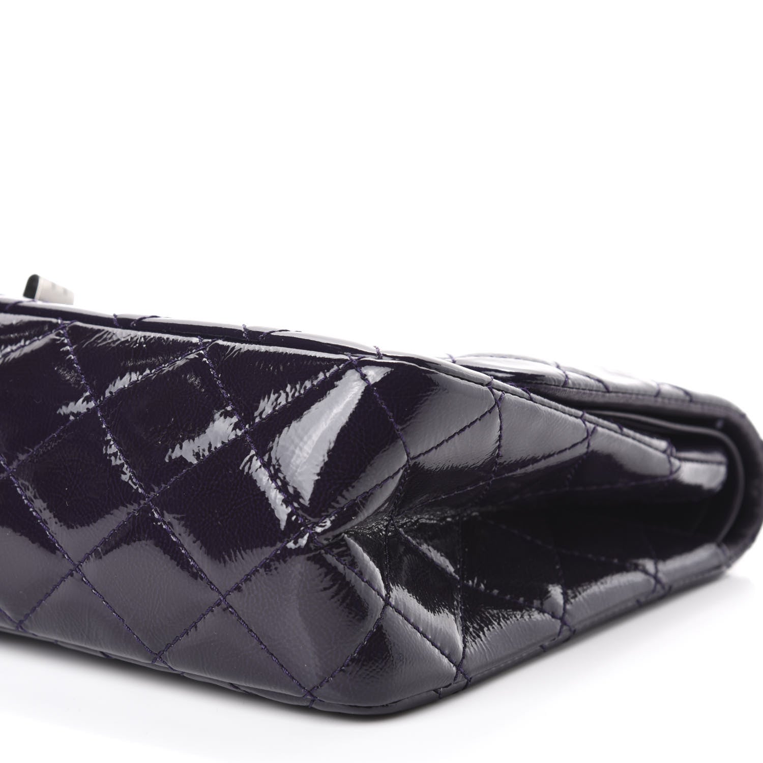 Chanel Distressed Patent Quilted 2.55 Reissue 227 Flap Purple 7 of 14