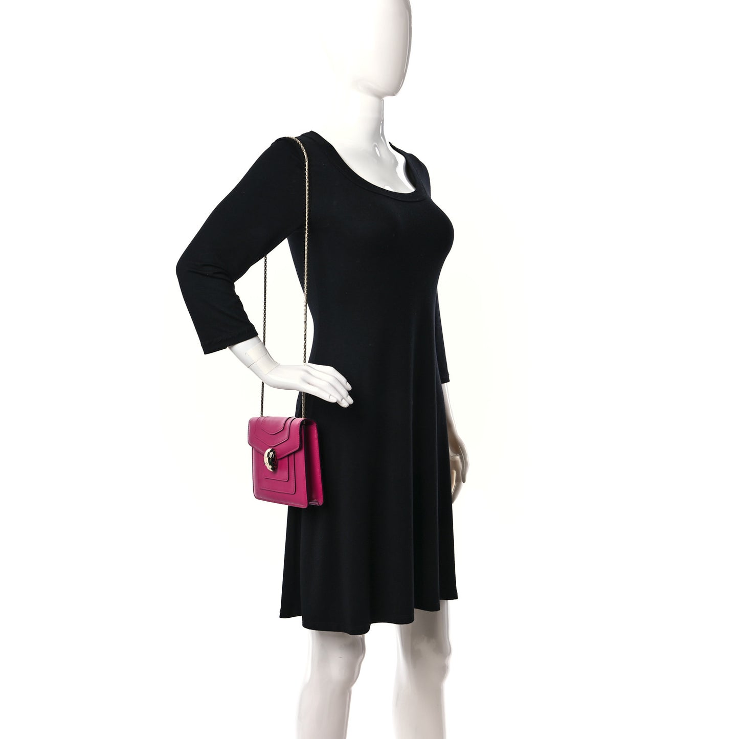 Calfskin Small Serpenti Forever Snake Strap Crossbody Bag Pink