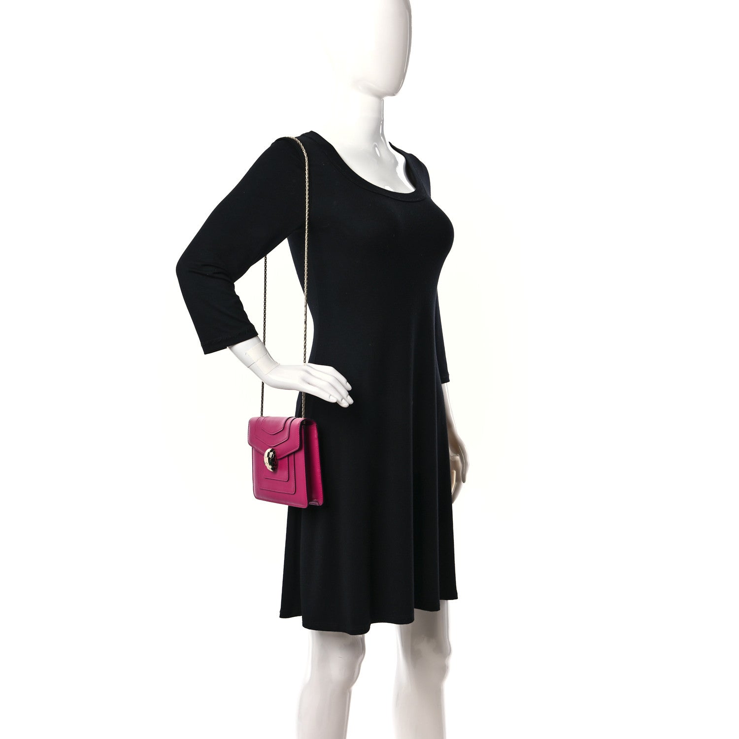 Bulgari Calfskin Small Serpenti Forever Snake Strap Crossbody Bag Pink 2 of 8