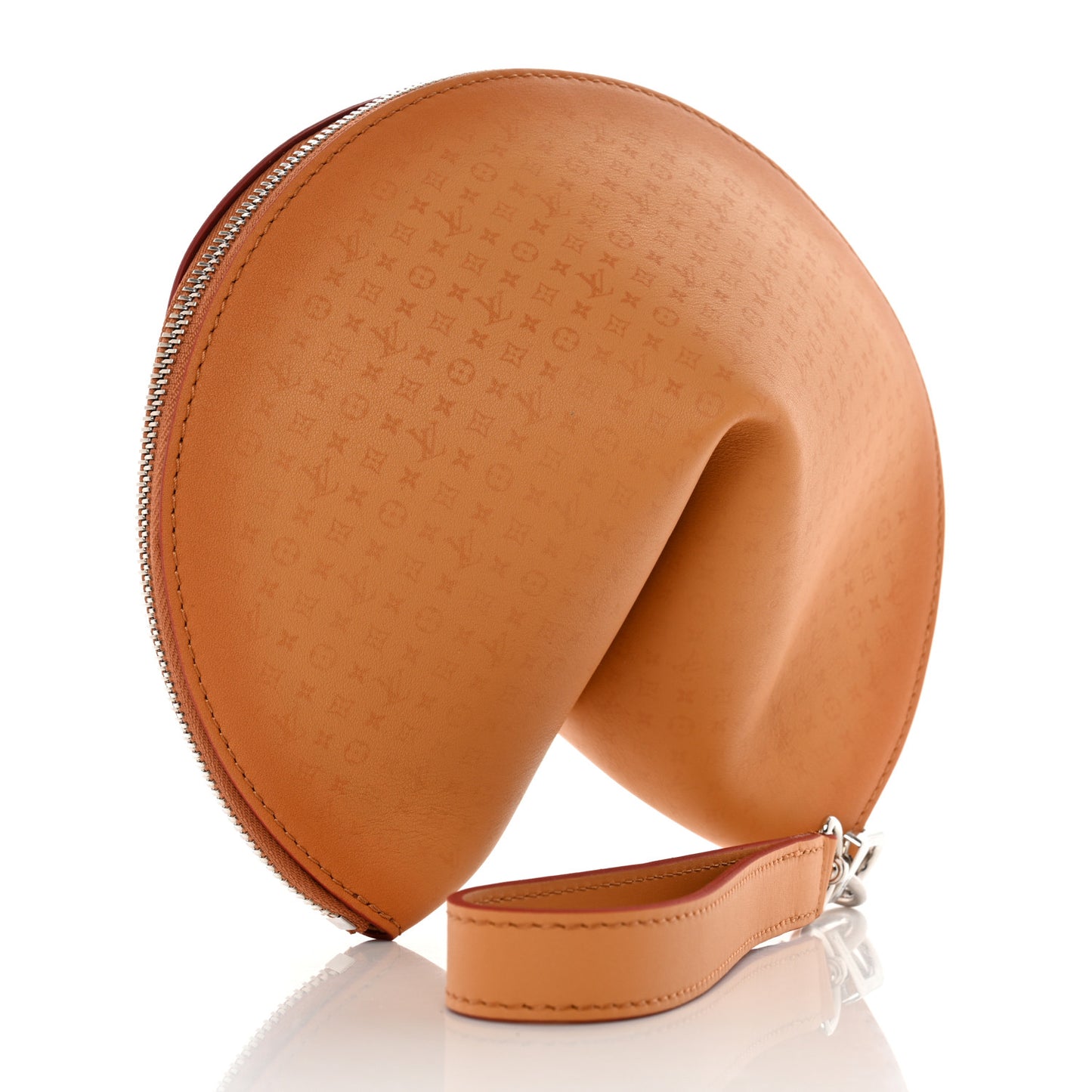 Calfskin Monogram Fortune Cookie Pouch Purple