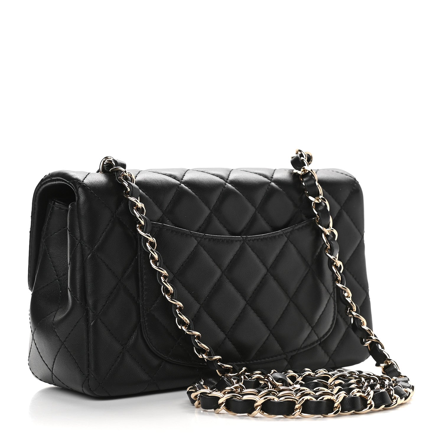 Chanel Lambskin Quilted Mini Rectangular Flap Black 3 of 9