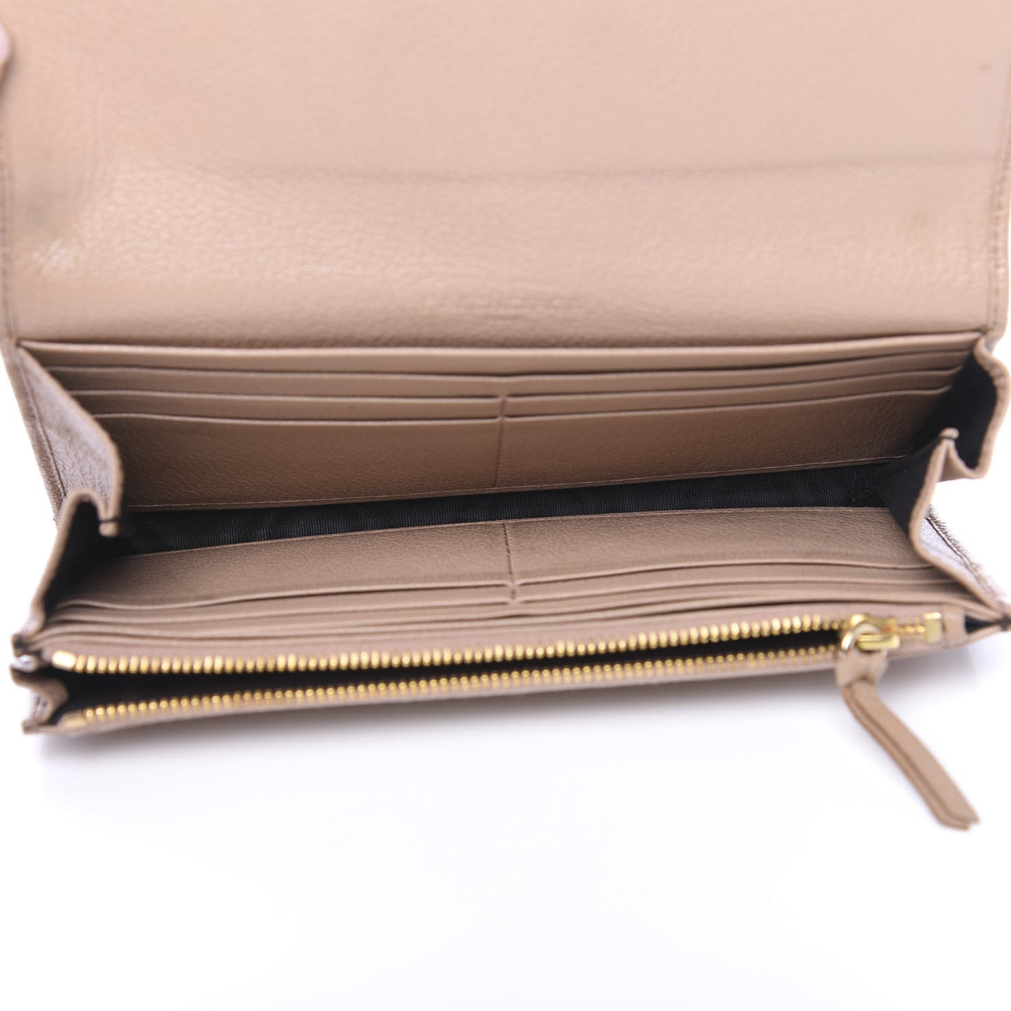Chevre Gold Metallic Edge Hardware Money Wallet Rose de Sables