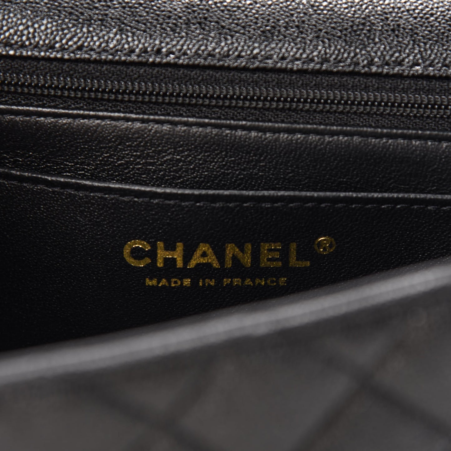Caviar Quilted Mini Top Handle Rectangular Flap Black
