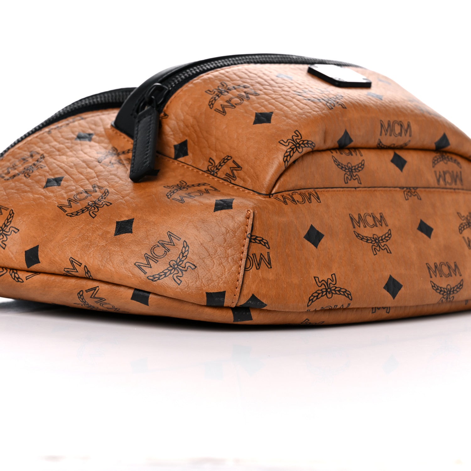 MCM Visetos Medium Belt Bag Cognac Black 7 of 9