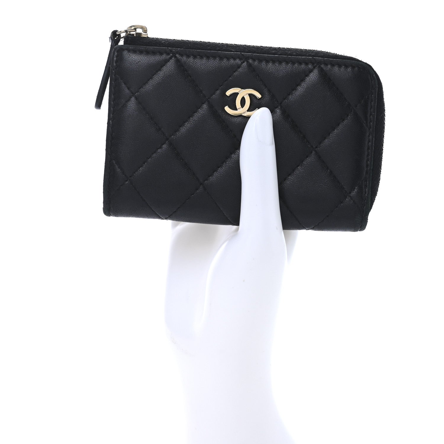 Chanel Lambskin Quilted Key Holder Case Black 2 of 7