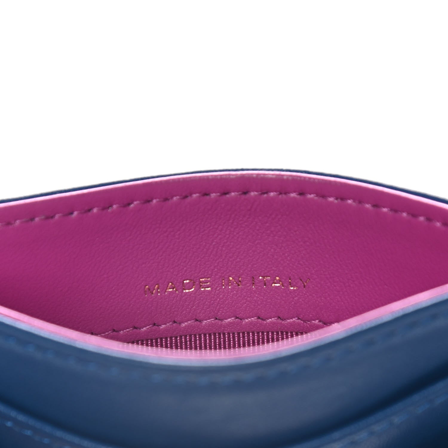 Chanel Lambskin Quilted Card Holder Blue Pink 6 of 8
