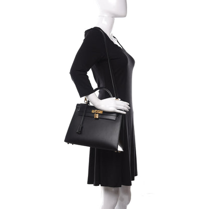 Hermes Tadelakt Kelly Sellier 28 Black 2 of 11