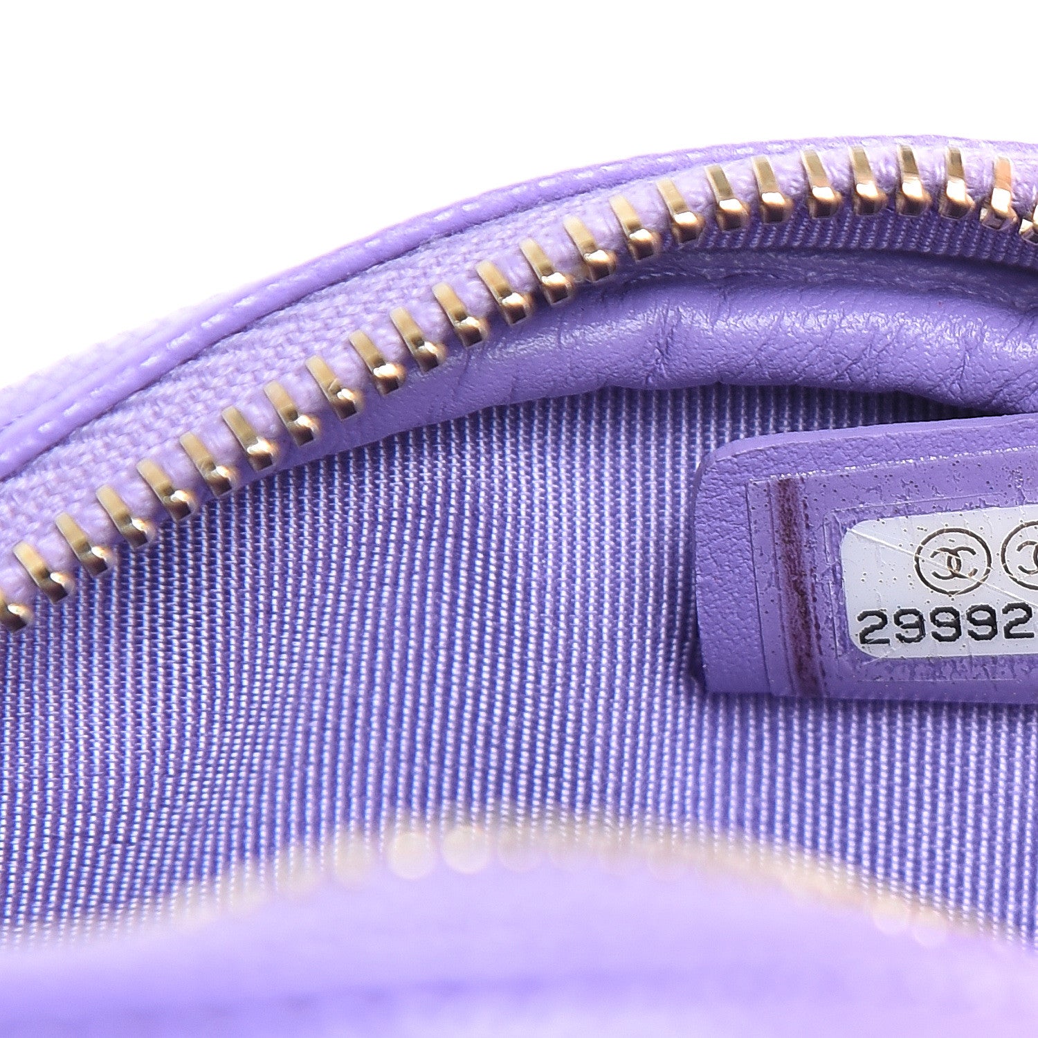 Chanel Caviar Quilted Zip Around Classic Coin Purse Purple 6 of 7