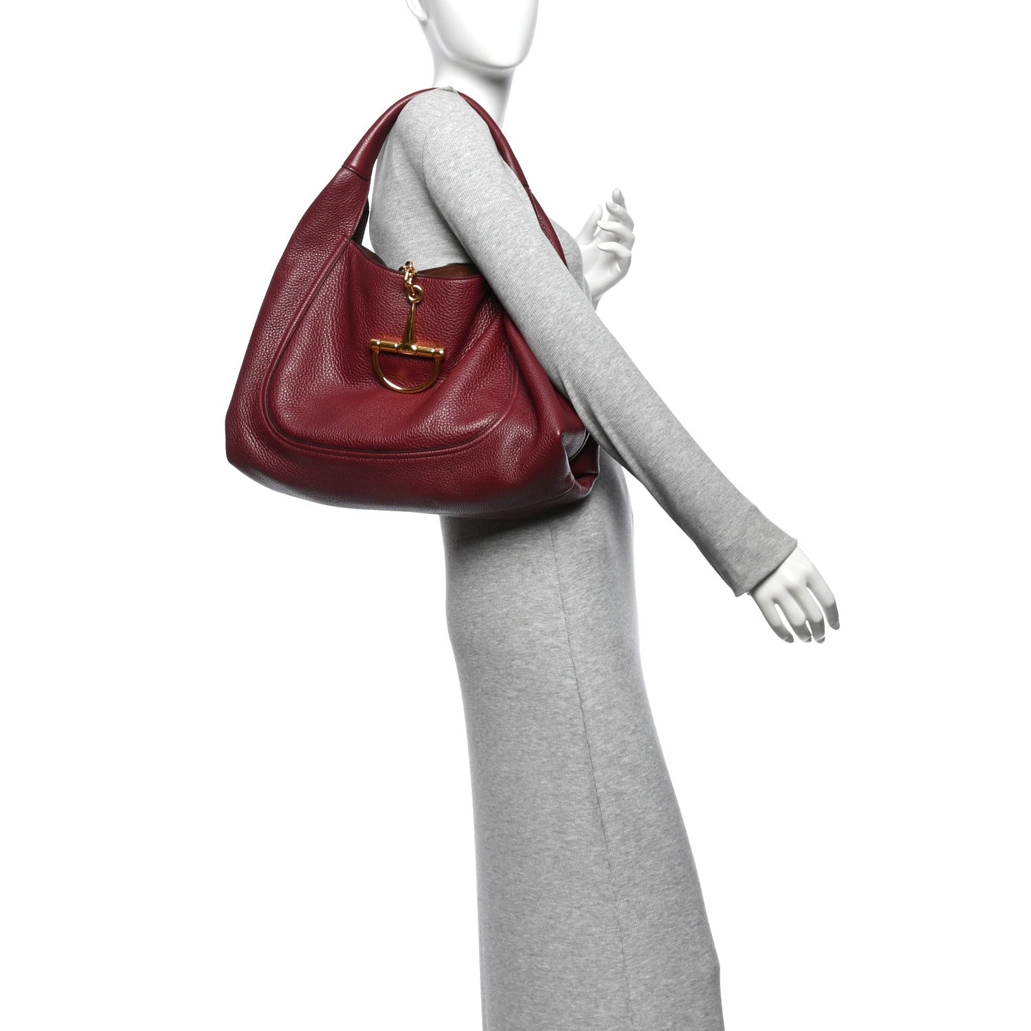 Gucci Grained Calfskin Softbit Maxi Shoulder Bag Rosso 2 of 10