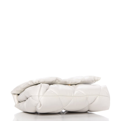 Balenciaga Nappa Calfskin Quilted Touch B Puffy Clutch White 4 of 9
