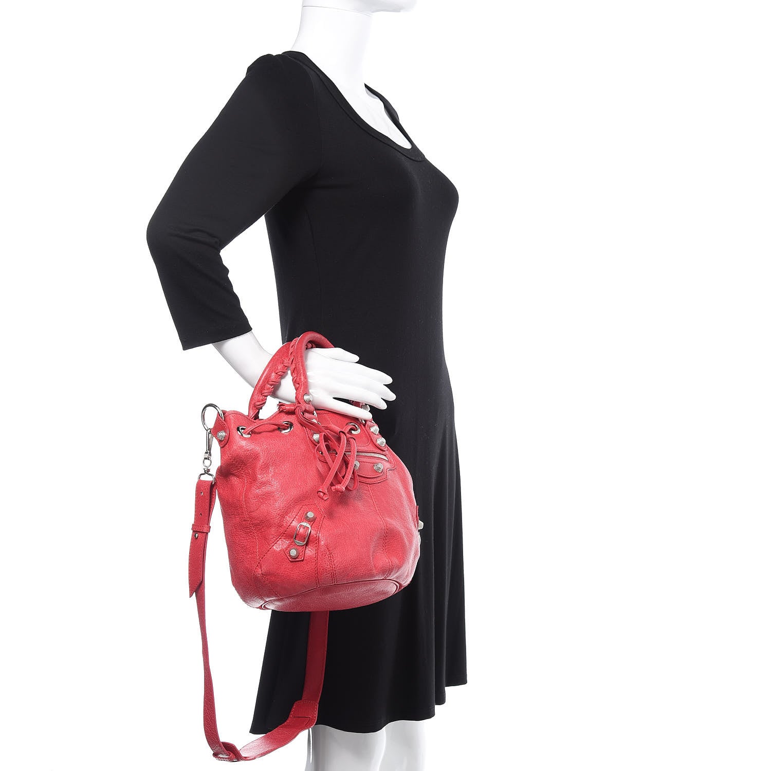 Balenciaga Agneau Giant 12 Silver Hardware Mini Pompon Rose Thulian 2 of 15