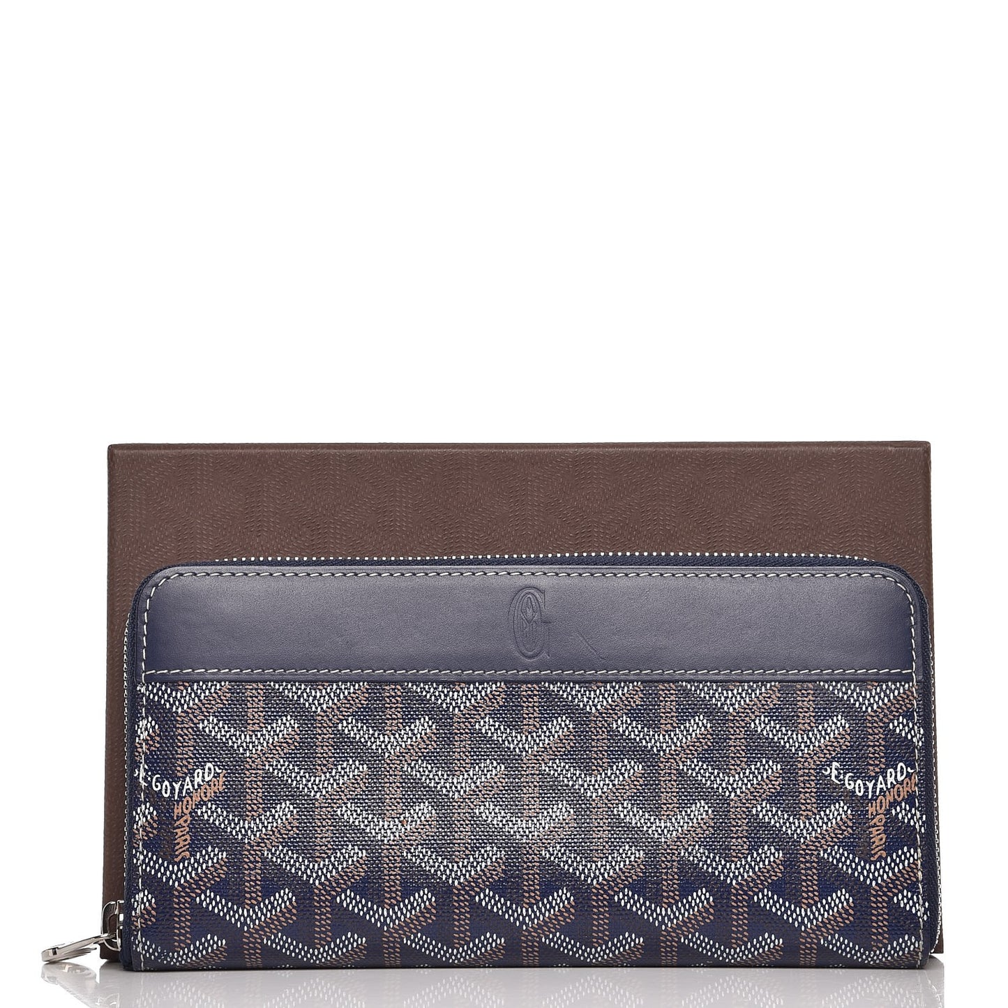 Goyardine Matignon Zip Around GM Wallet Navy