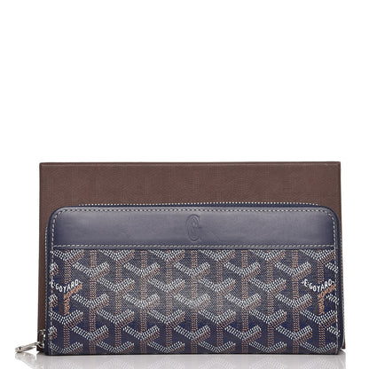 Goyard Goyardine Matignon Zip Around GM Wallet Navy 9 of 9