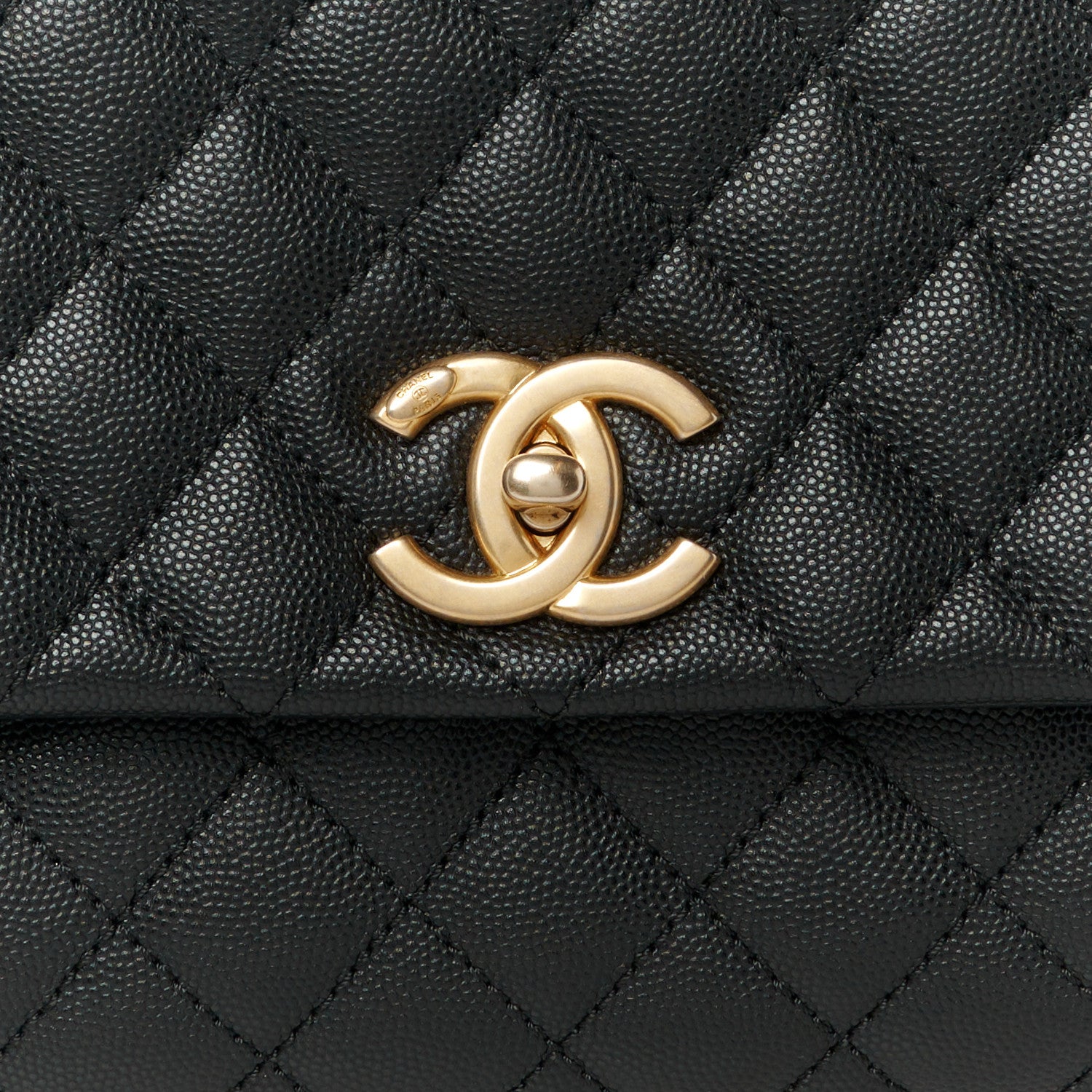 Chanel Caviar Lizard Embossed Quilted Small Coco Handle Flap Black 9 of 12