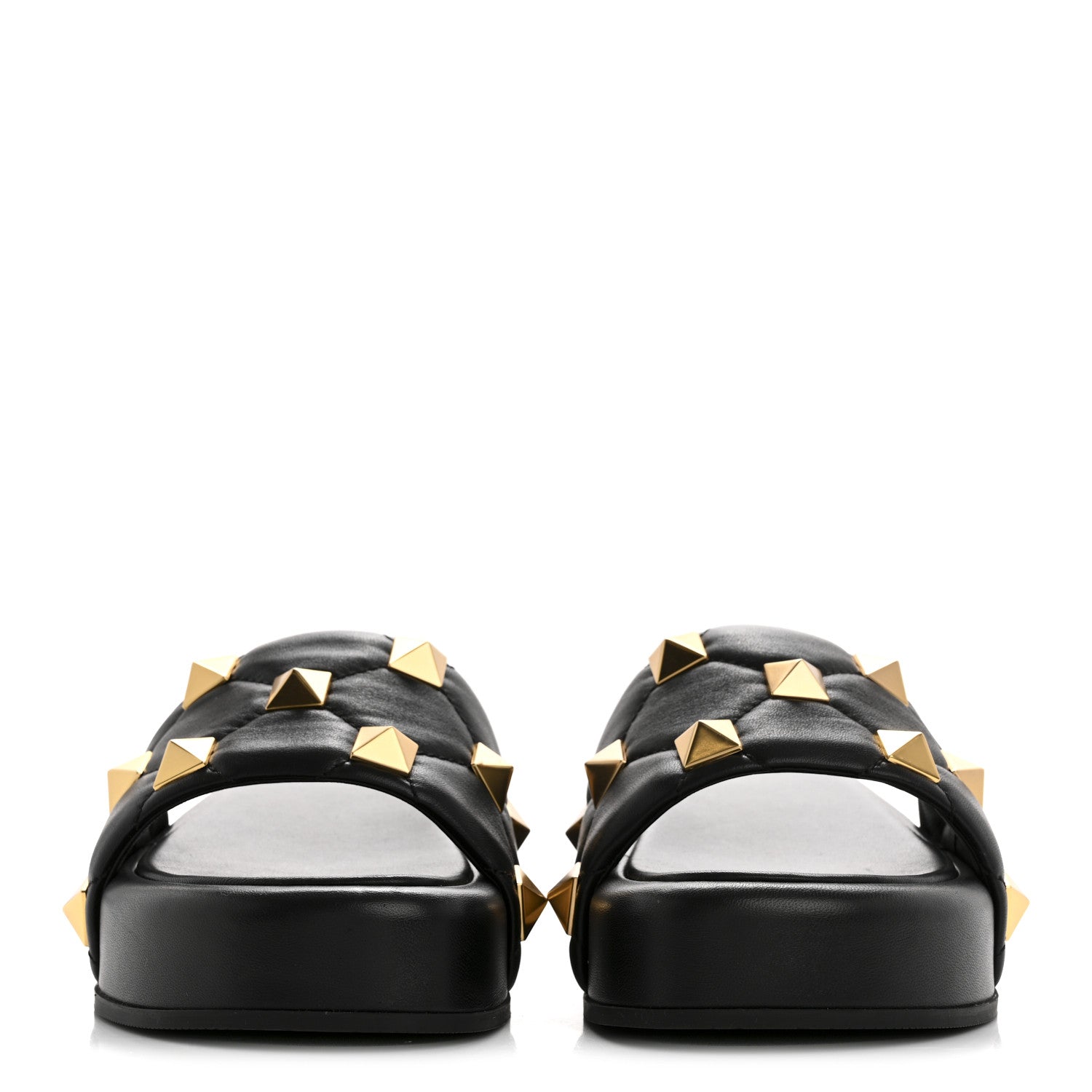Valentino Garavani Nappa Roman Stud 30/50mm Platform Slide Sandals 37.5 Black 3 of 9