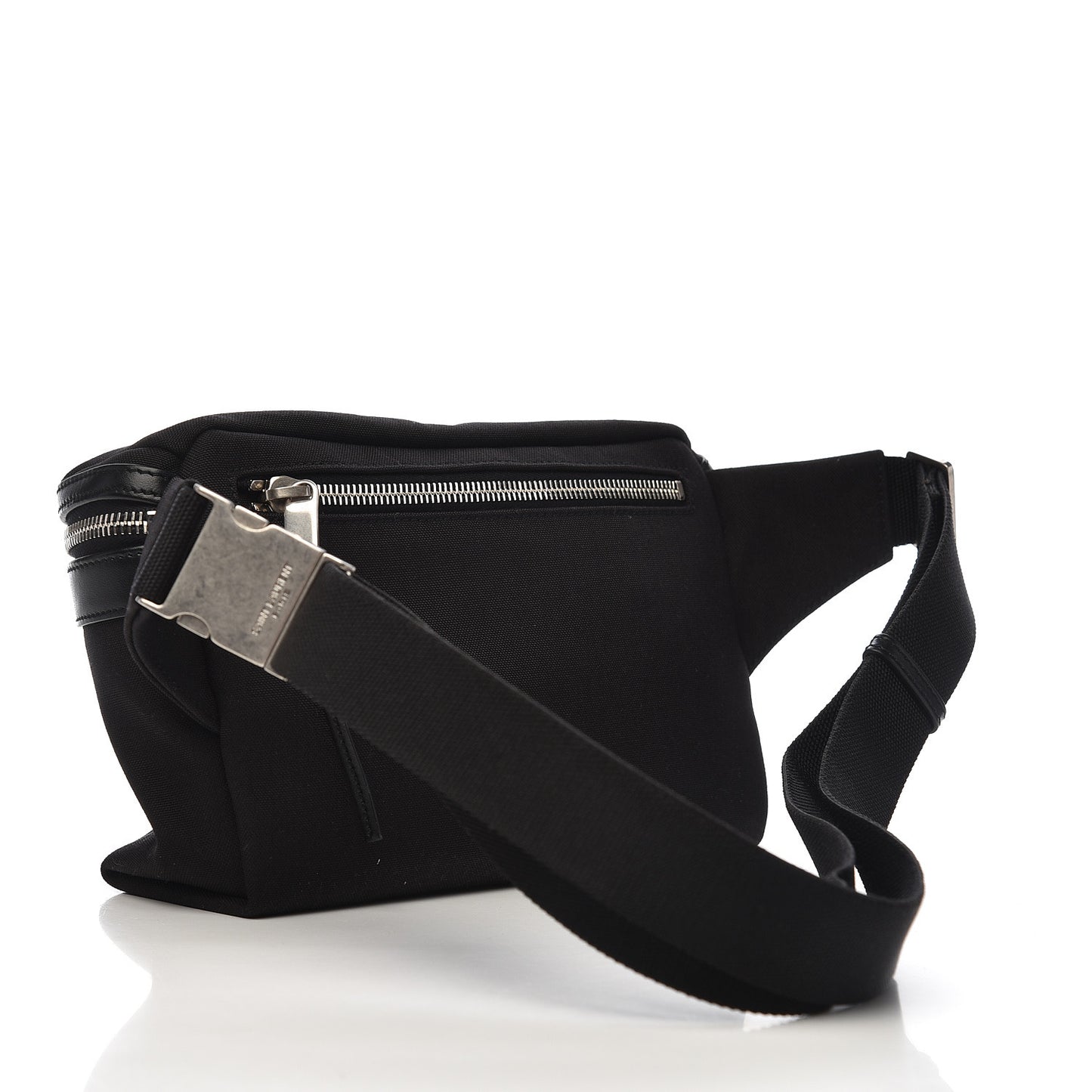 Canvas Calfskin City Belt Bag Black