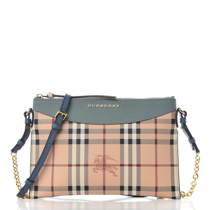 Burberry Haymarket Check Derby Peyton Crossbody Clutch Bag Eucalyptus Green 1 of 11