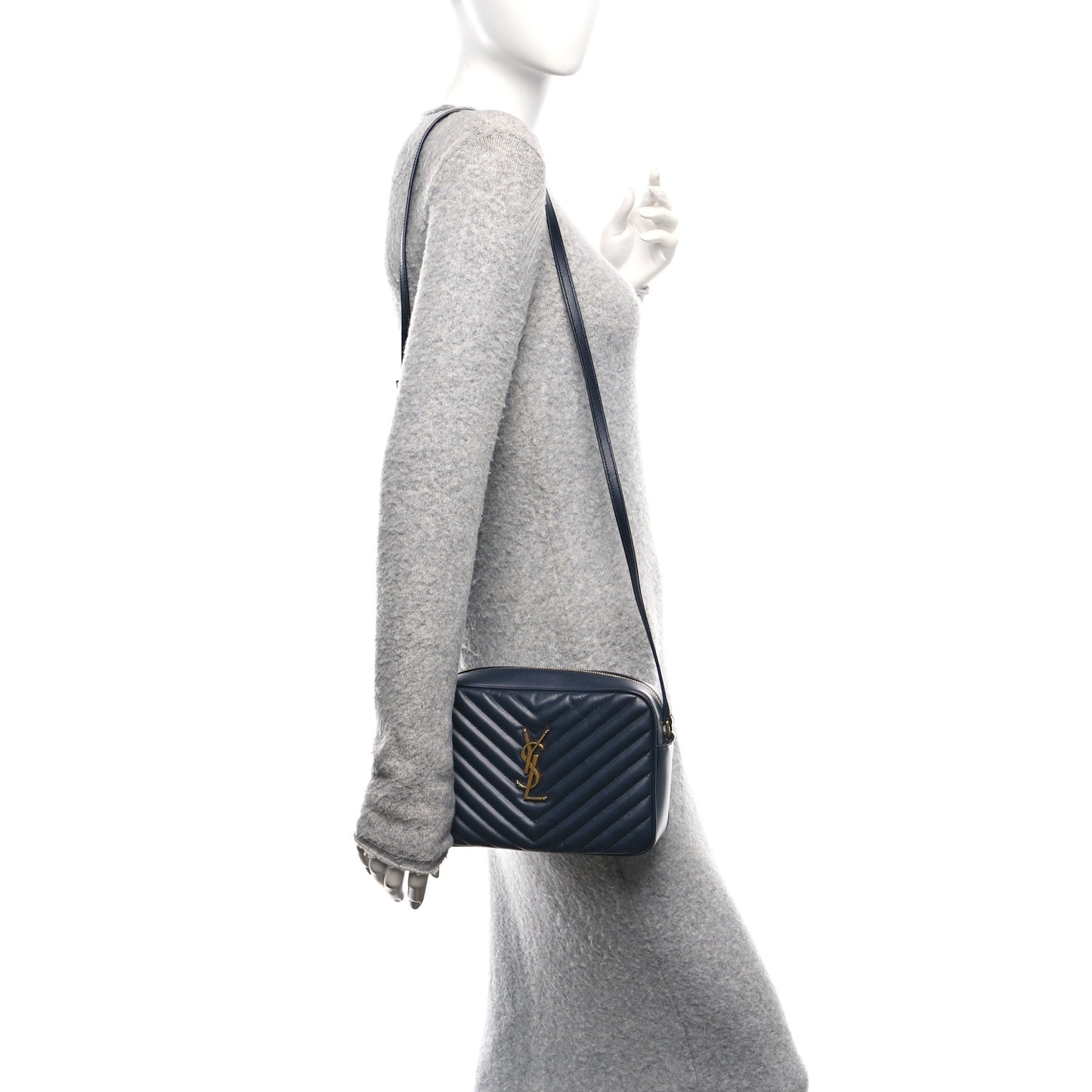 Calfskin Matelasse Monogram Lou Camera Bag Deep Marine